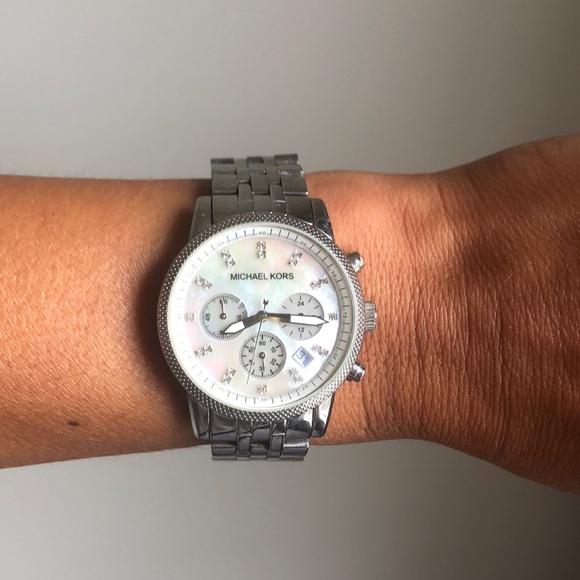 Michael Kors Accessories - Michael Kors Mother of Pearl Chronographic Watch